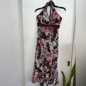 Three pink heart dress with v neck and backless no rips size medium